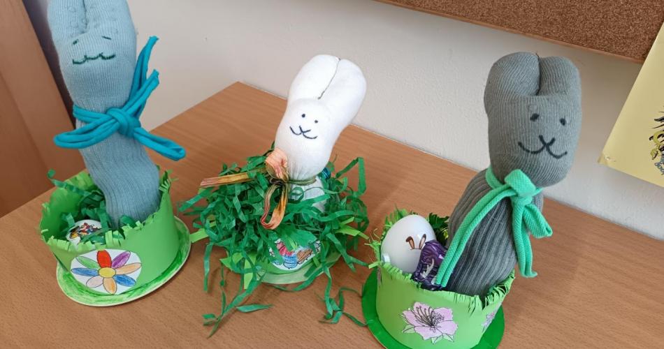 Selbstgebastelte Osterhasen