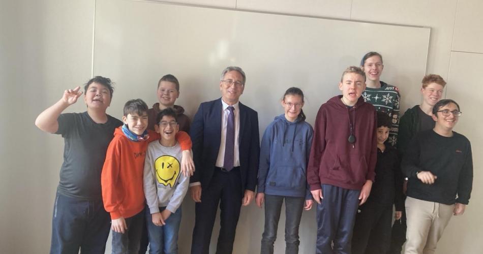 D Klasse mit Bürgermeister